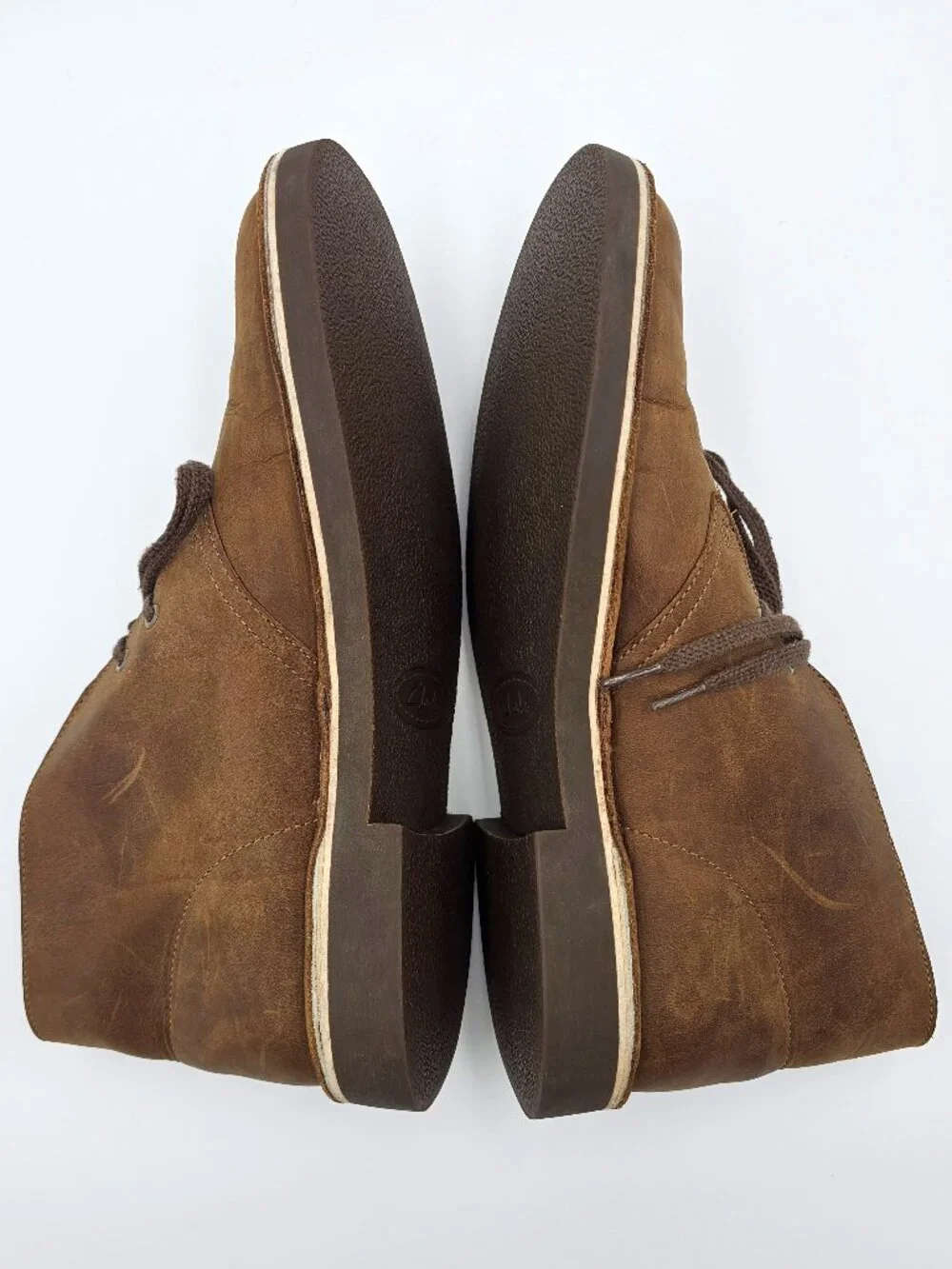 Clarks Bushacre 2 Leather Desert Brown Chukka Lace Up Boots 15522 Men's Size 8